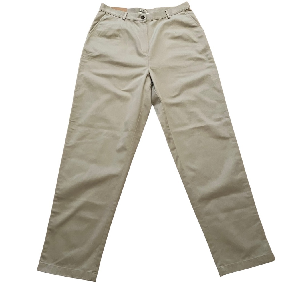 L.L. Bean Original Fit Tan Straight Leg Cotton Pant 14